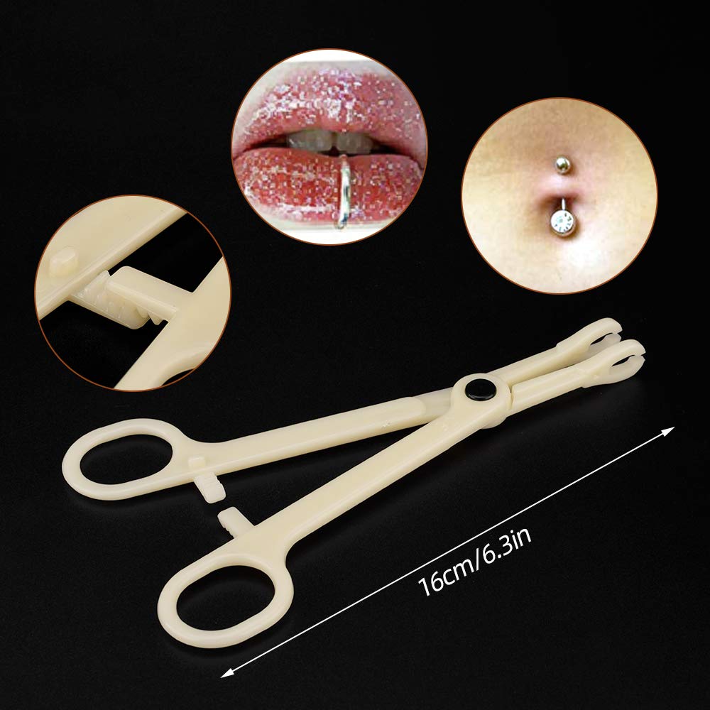 ATOMUS Zestaw do piercingu ciała, piercing typu Navel, Tongue, Eyebrows, Nose 2 szt. 14G Needle 5 szt. 16G