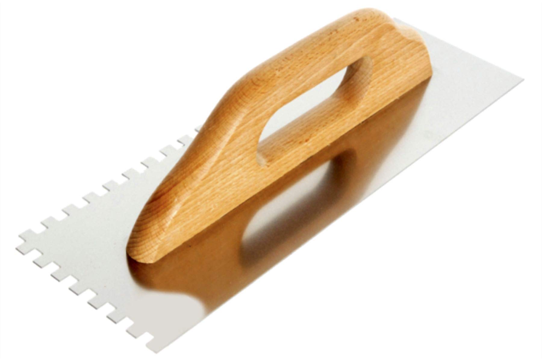 Toolty Multi-Colour Professional Stainless Steel Square Notched Trowel, Tiling Trowel, Plastering Trowel -320Mm, 4X4mm - For Adhesive Mortars - Wooden Handle, Tile, Tiling, Adhesive, Diy - Tlty-5304