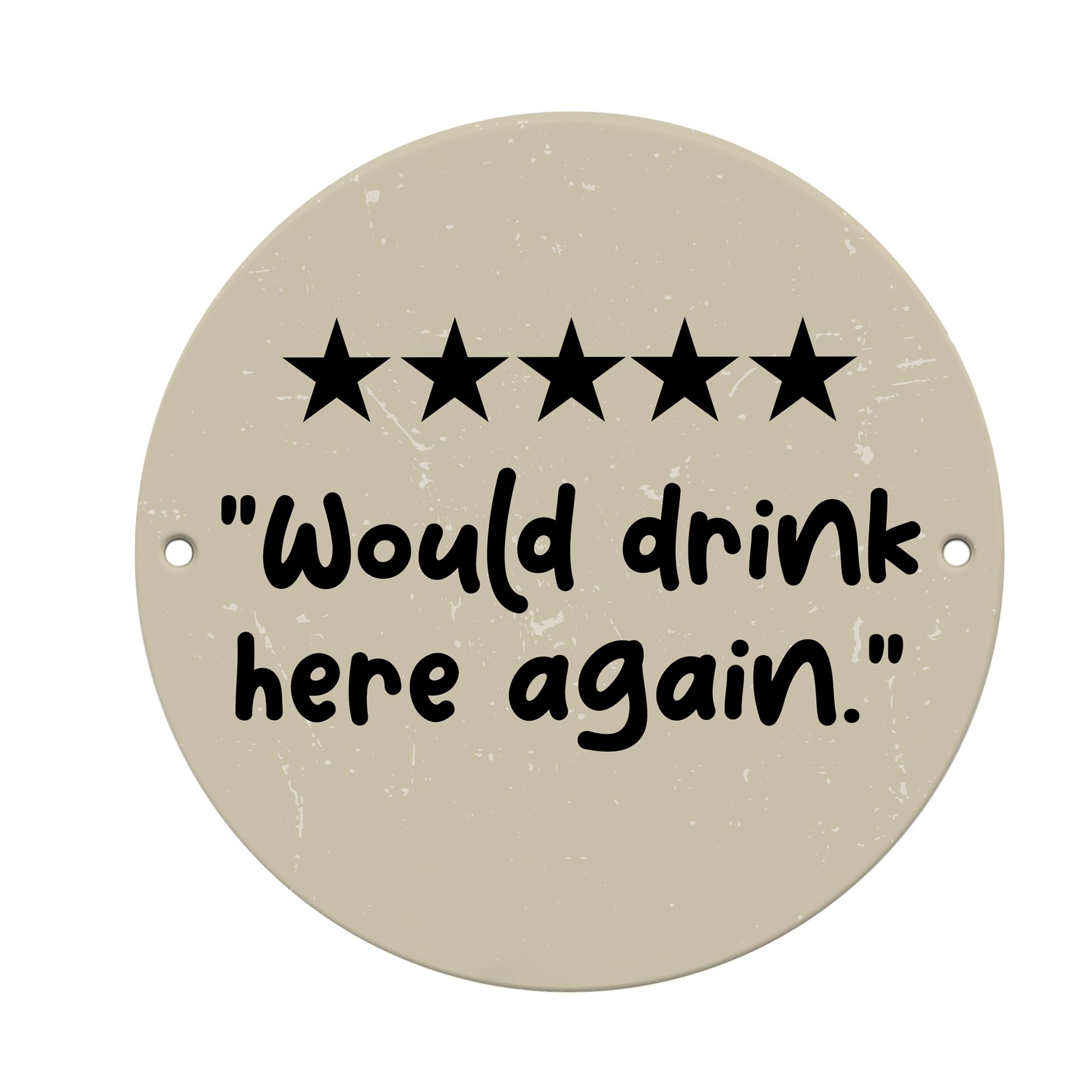 Red Ocean Funny Bar Sign For Home Bar Would Drink Here Again 5 Star Rating Joke Man Cave Pub Sign Wall Decoration for Garage Mancave Bar Decor Keepsake