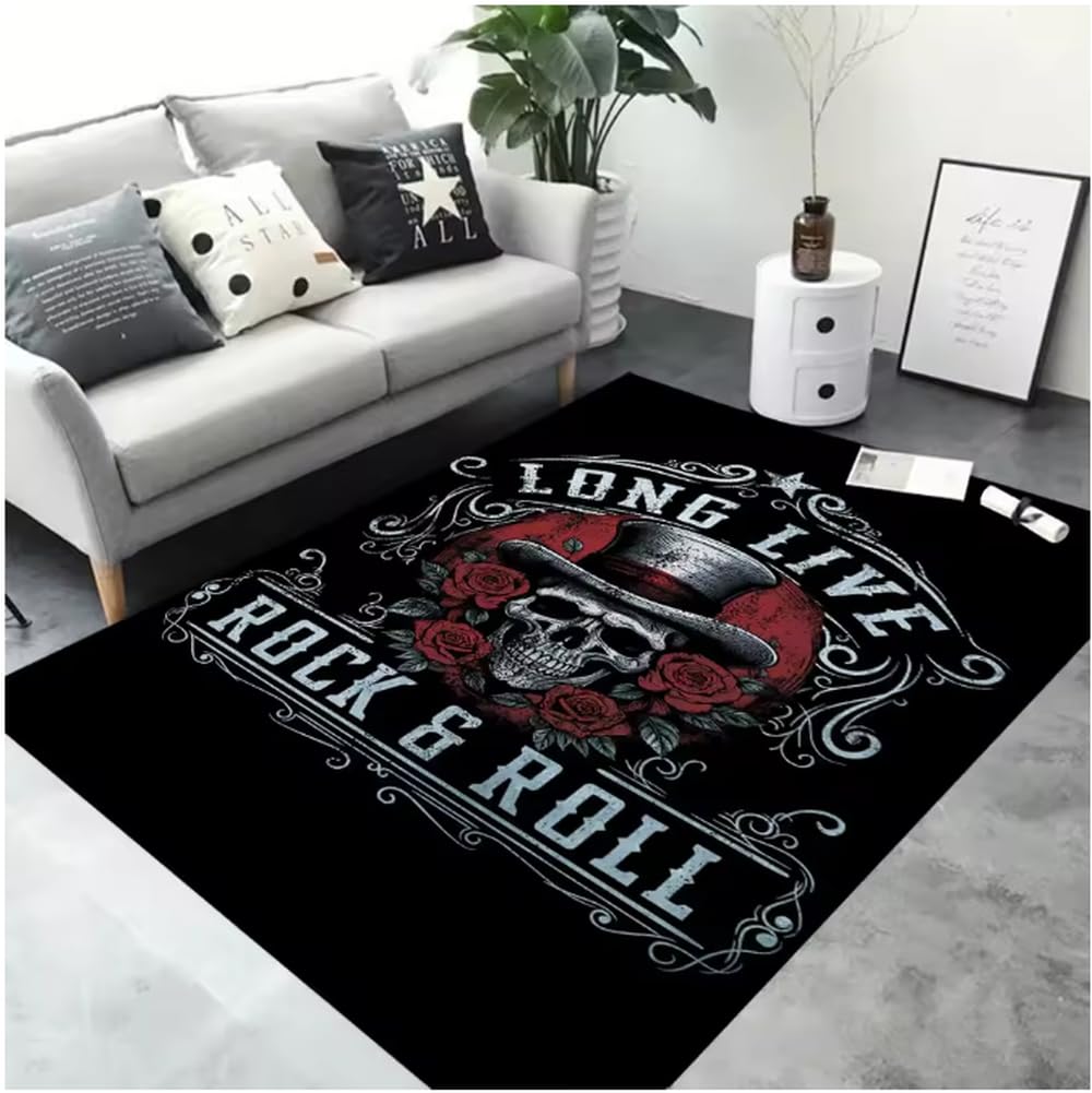 Crâne Rose Tapis pour Chambre et Salon 120X160Cm