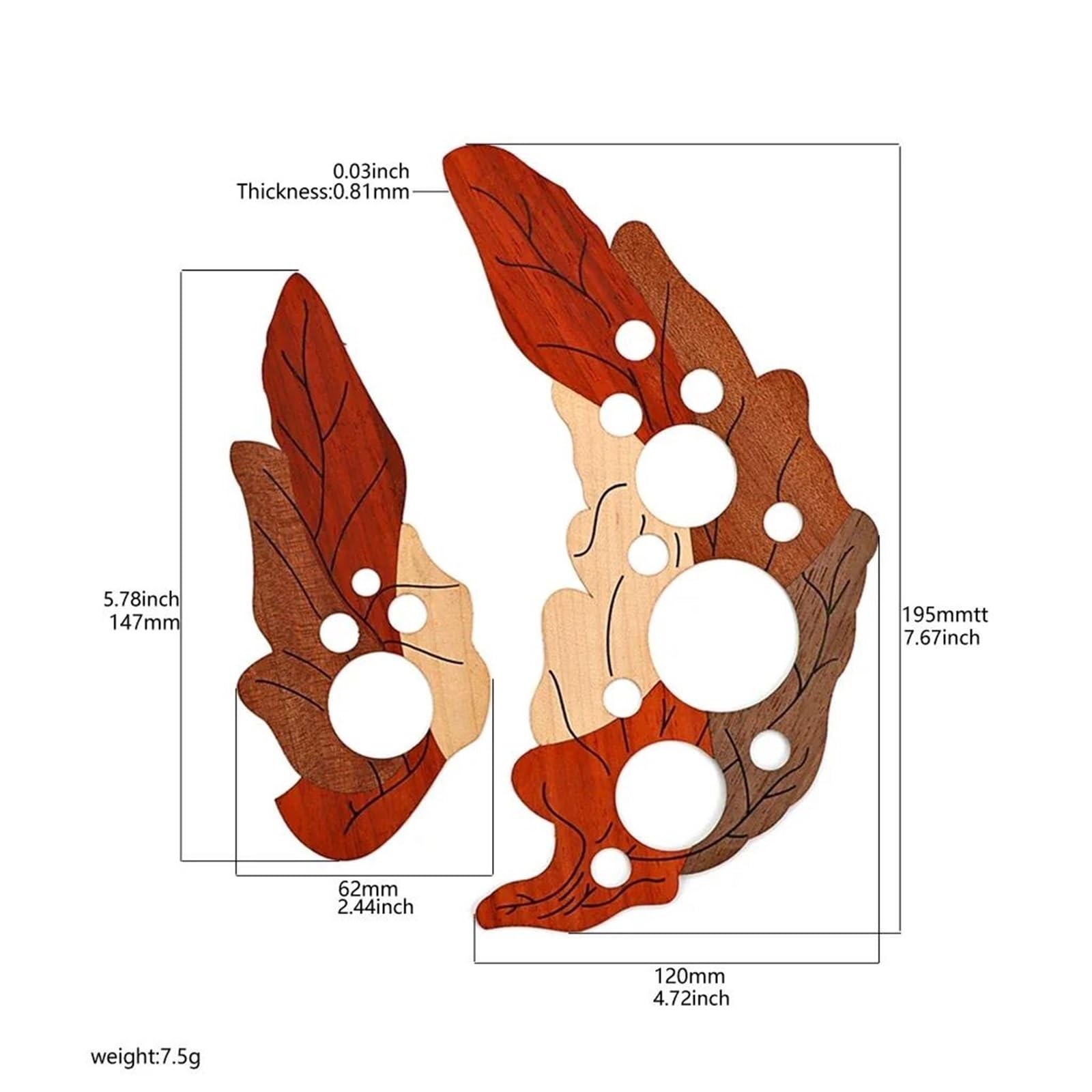 Mały Pickguard Do Gitary Akustycznej 1 Szt Drewniana Gitara Pickguard Grape Leaf Guitar Sound Hole Covers Do Części I Akcesoriów Do Gitary Akustycznej