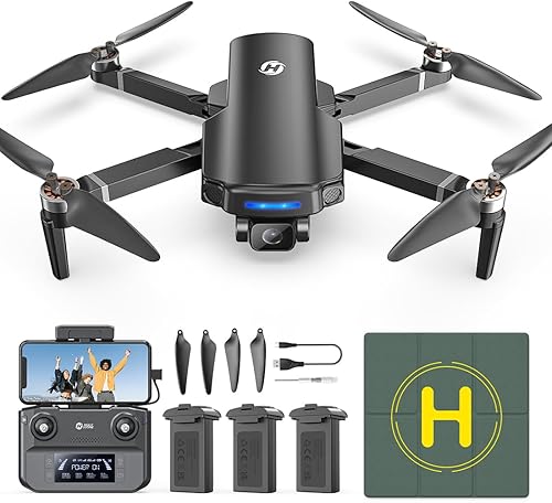 Holy Stone HS360S - Drones GPS con cámara 4K UHD para adultos, RC FPV plegable Quadcopter Drone con 3 baterías, transmisión de 10000 pies, GPS