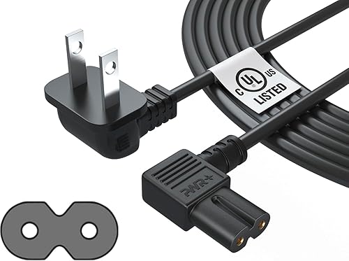 Cable de alimentación de TV de 12 pies de largo para Samsung LG TCL Sony: 90 grados en ángulo Apple TV Insignia Sharp Toshiba JVC Hisense 4k 8k UHD