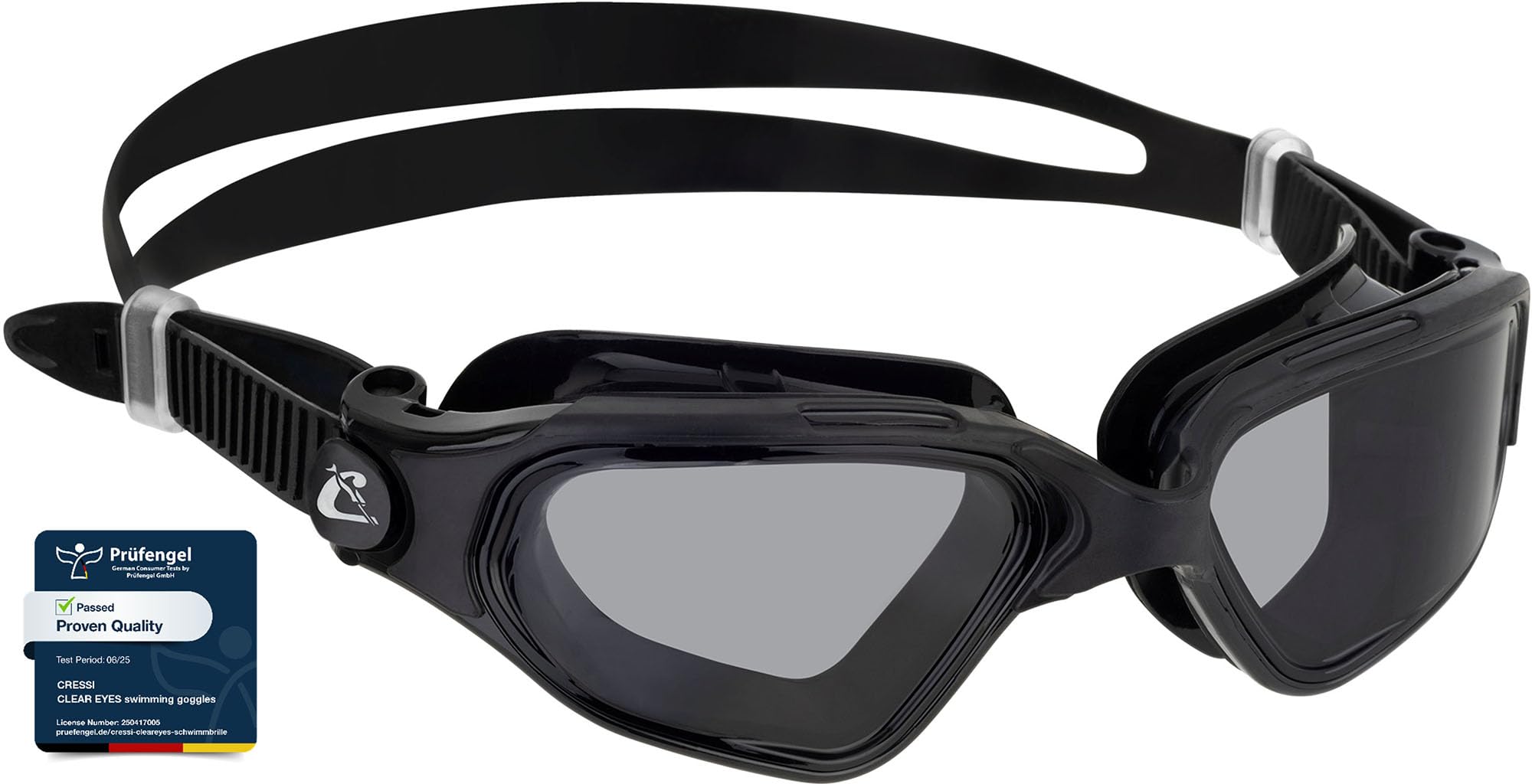 CRESSI Clear Eyes Goggles Black/Grey - Unisex Swimming Goggles