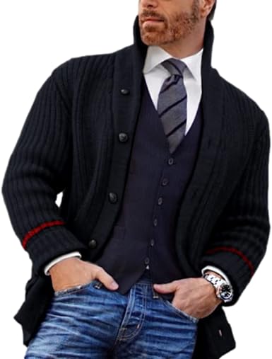 Amazon.com: Suéter para hombre de otoño de un solo botonadura casual y  cómodo sólido : Ropa, Zapatos y Joyería