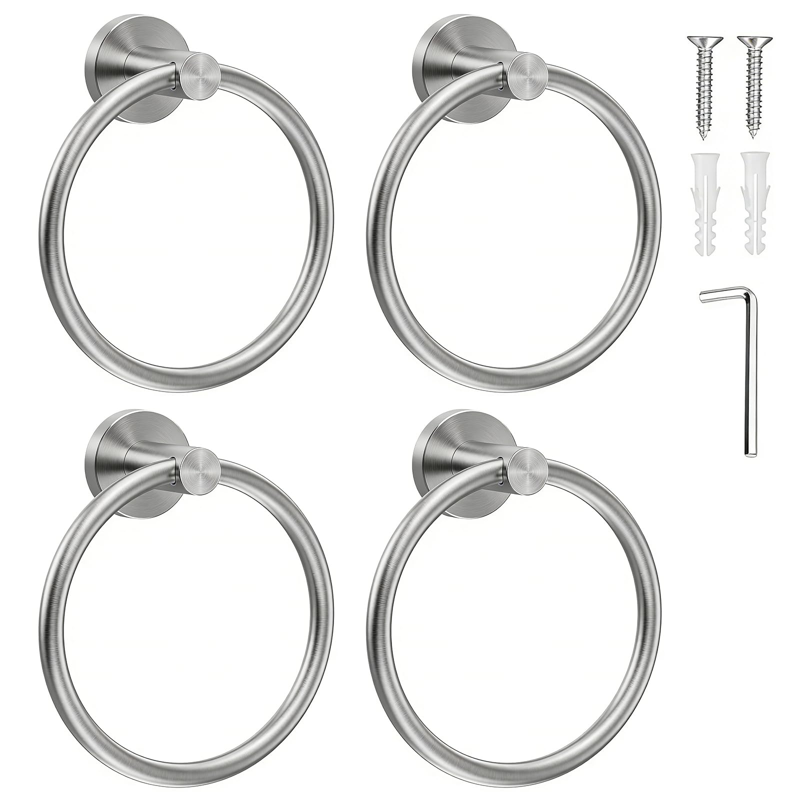 Black Matte Towel Rings - 2 Pack -25