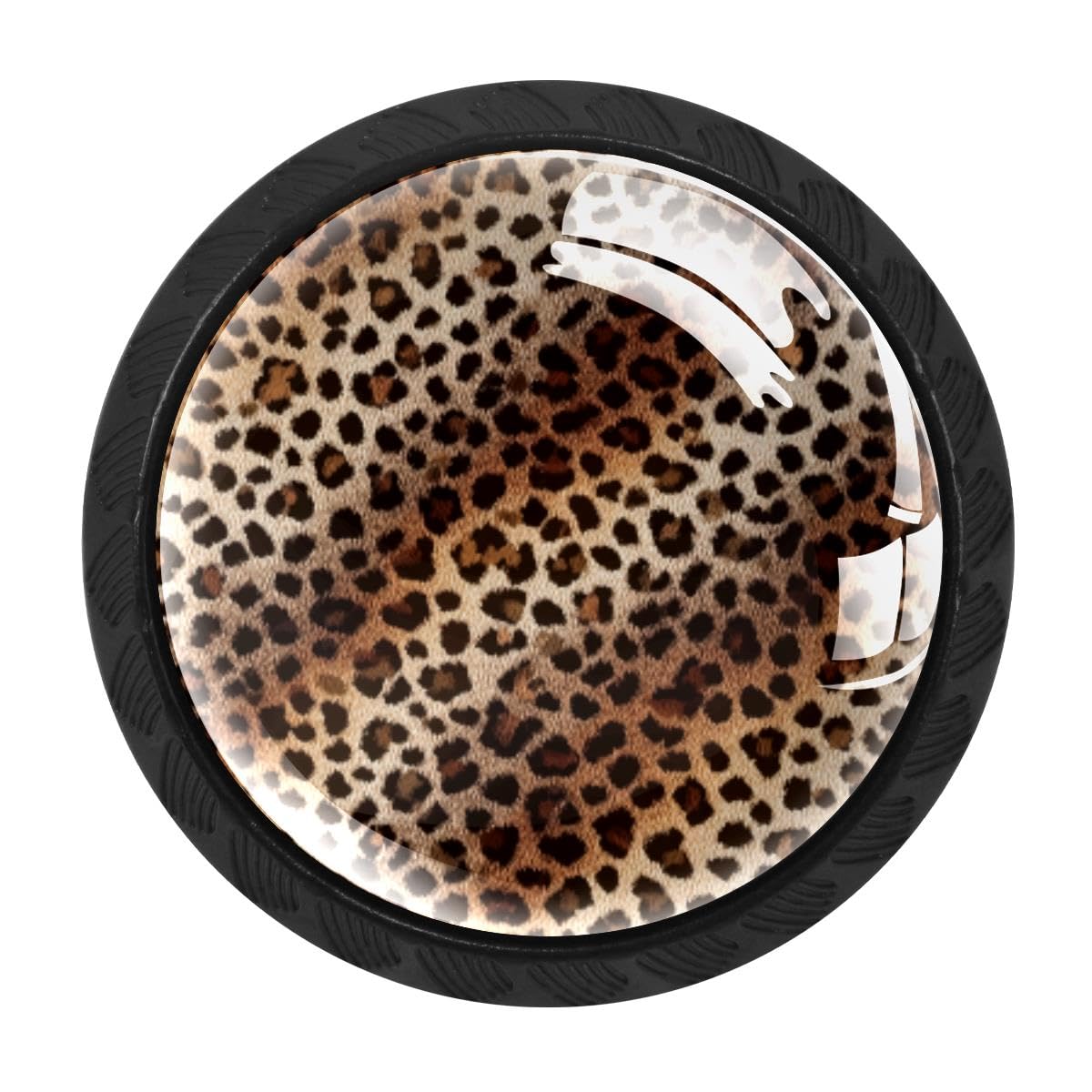 Heoeh Multi 7 4 Pcs Kitchen Cabinet Knobs, Brown Leopard Drawer Knobs Dresser Handles