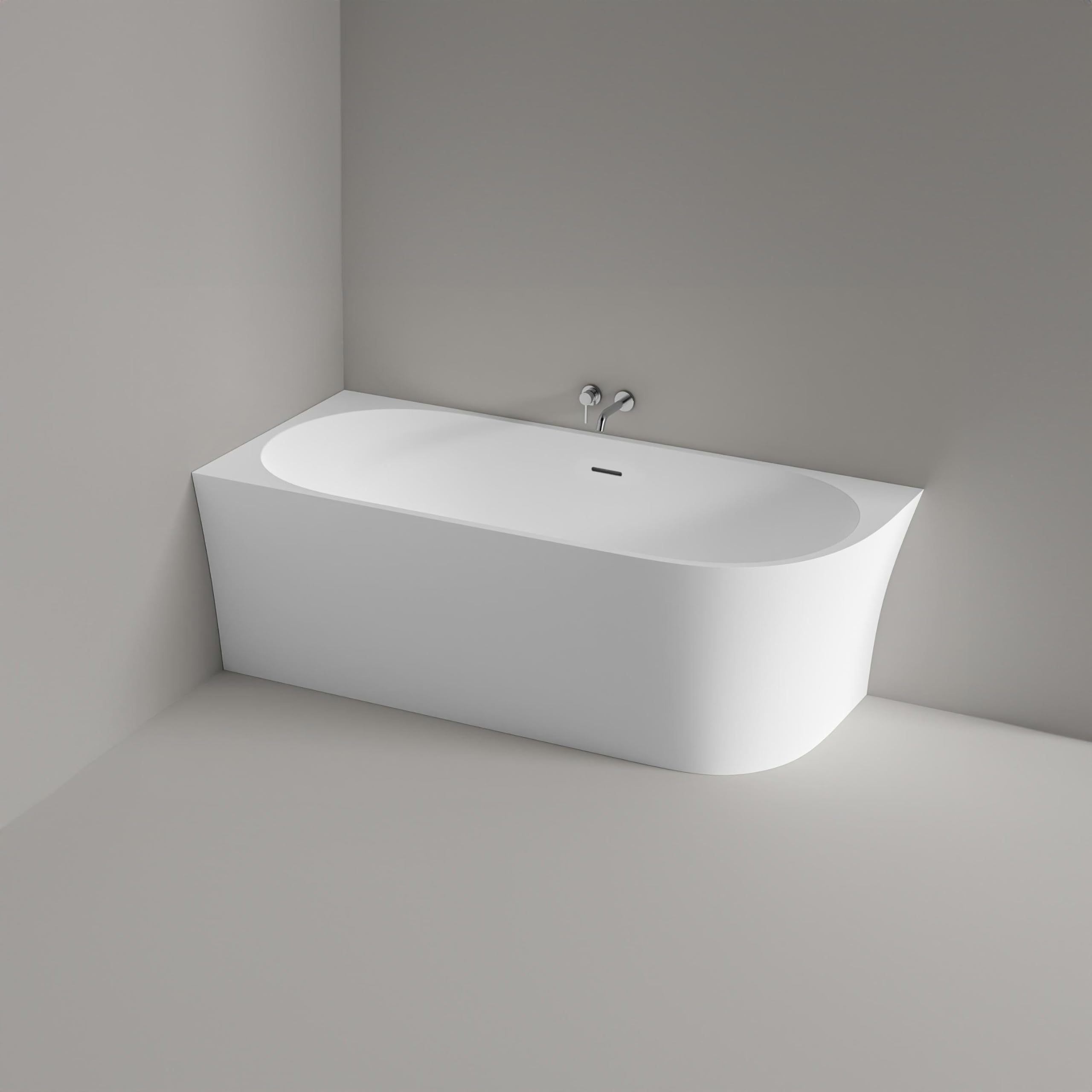 Vasca da bagno freestanding NOVA CORNER - bianco - installazione a sinistra - 170 x 78 cm - Senza rubinetteria, Sistema drenaggio:Senza sistema di drennaggio, Bianco opaco