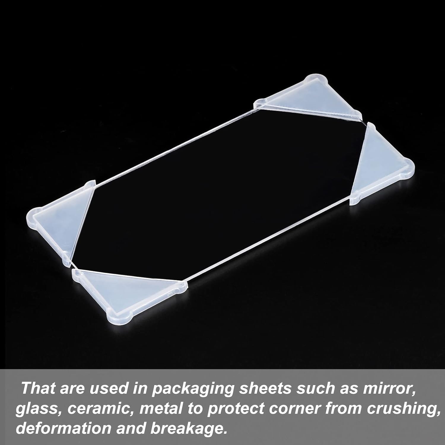 MECCANIXITY PP Corner Protector Triangle 37x3mm for Ceramic, Glass, Metal Sheets White Pack of 30