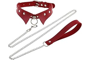 Punk PU Leather Collar, Whips and Chains, Gothic NightClub Choker