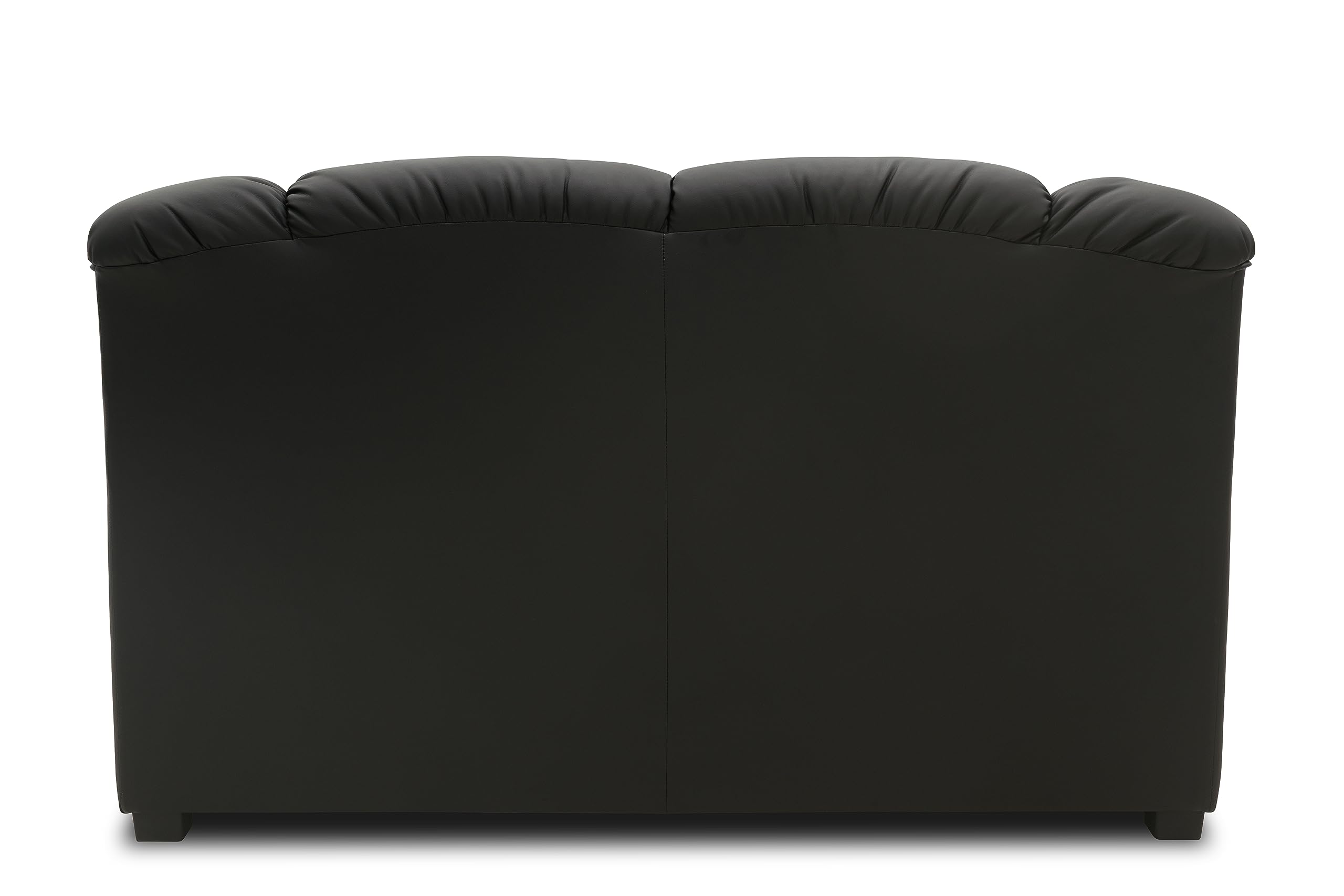 DOMO. collection Divano Ambato in pelle a 2 posti dal design classico, 2 divani in similpelle, 159 x 92 x 88 cm (larghezza x profondità x altezza), nero