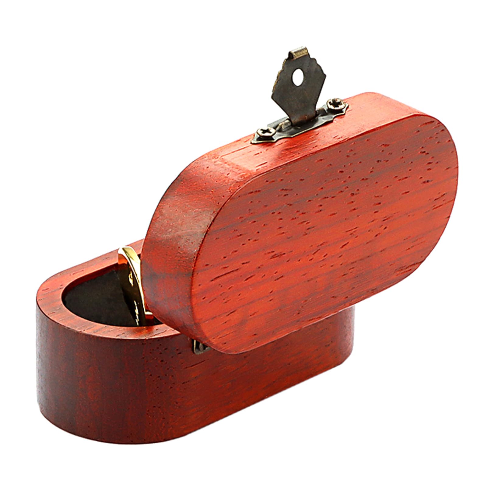 Caja de almacenamiento de madera para púas de guitarra, portátil, con 5 púas de guitarra para guitarristas