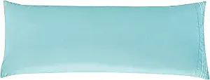 Elegant Comfort Luxury Ultra-Soft 1-Piece Body Pillowcase - 1500 Premium Hotel Quality Microfiber Double Brushed - Wrinkle Resistant, Body Pillowcase Size, Aqua Blue