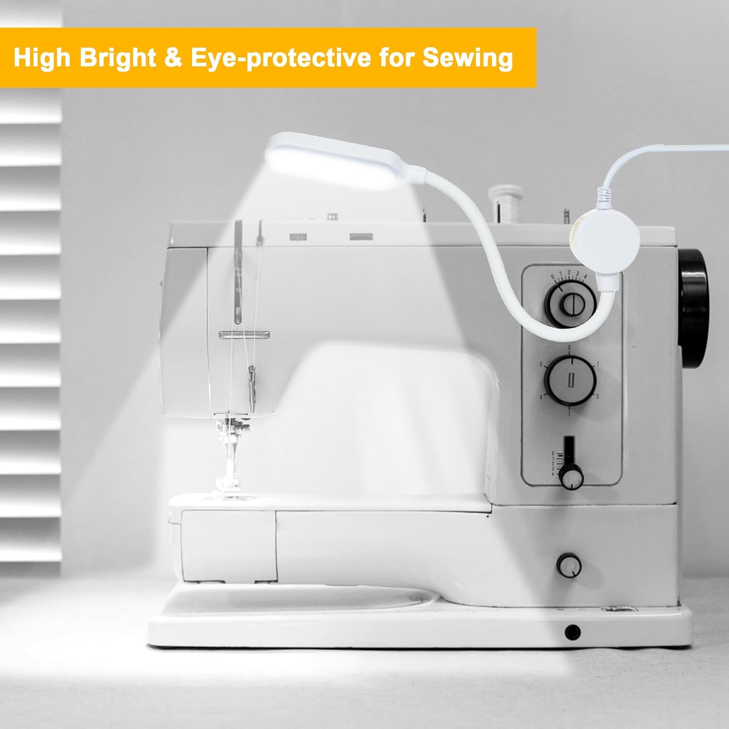 Sewing Machine Lamp Dimmable 30LEDs Light Fixture Touch Control 3 Brightness Levels Magnetic Base Flexible Bendable Tube for Sewing Machine Desks Music Stands Craft Workbenches Lathes Lamps