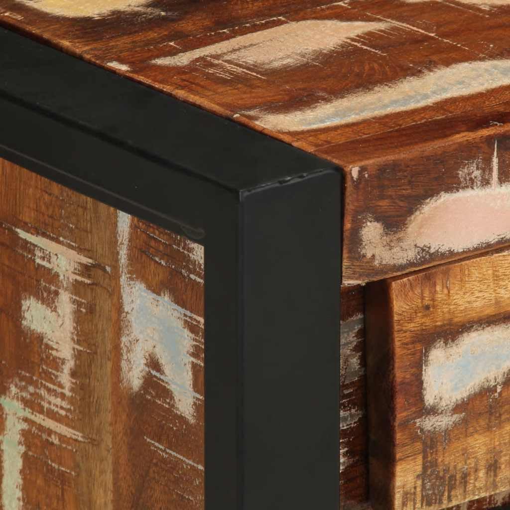 vidaXL Tables de Chevet 2 pcs Multicolore Bois Massif de manguier Brut, Armoire de Chevet, Armoire de lit, Table d'appoint pour Chambre à Coucher
