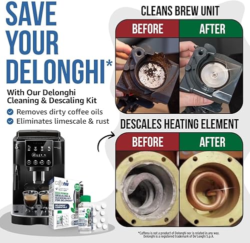 Miniatura 6 de Caffenu Kit de limpieza y descalcificación compatible con máquinas de café DeLonghi
