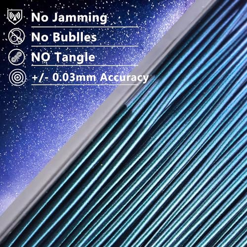 Image of LOVOON 3D PLA Filament 1.75mm Sparkle Glitter, Burnt Titanium 3D Printer Filament, Sparkle in Sunlight Filament, Subtle Glitter Color Change, Galaxy Blue(Light Blue), 1KG(2.2lbs) /Spool