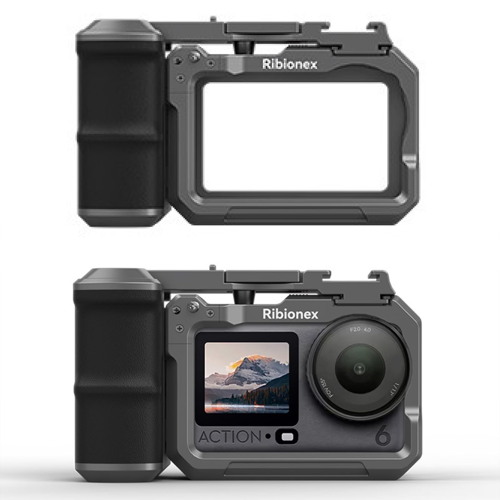 Zestaw uchwytów do strzelania ulicznego do DJI Osmo Action 6, ramka z uchwytem ulicznym, zestaw uchwytów do aparatu DJI Osmo Action 6 (tytanowo-srebrno-szary)