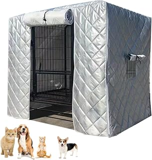 Waterproof Dog Crate Cover, Insulated Pet Kennel Protector, Windproof Warm Blanket for Outdoor Use, Keeps Pets Cozy and Secure in Crates
