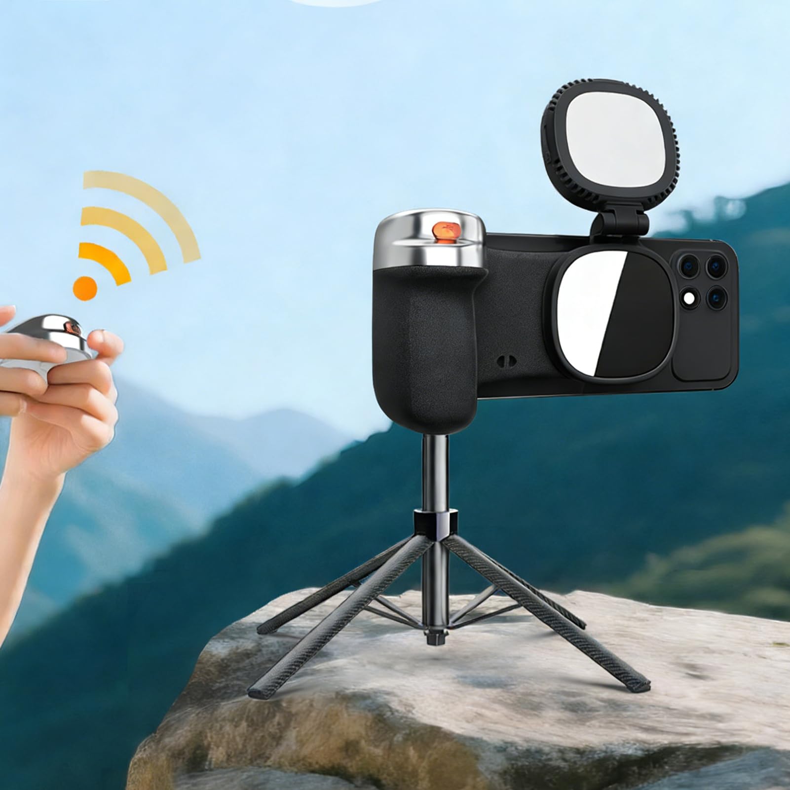 Impugnatura Magnetica Per Fotocamera Telefono Accessorio Per Selfie | Impugnatura per Fotocamera del Telefono con Luce per Palestra Vlogging Fotografia Viaggio Casa Interno Es