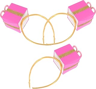 IWOWHERO 3Pcs Box gift box headband Festival Headdress birthday hairband holiday paty decoration decor hair decorations Paper Hair Hoops Unique Hair Wear Stylish Headdress Accessories