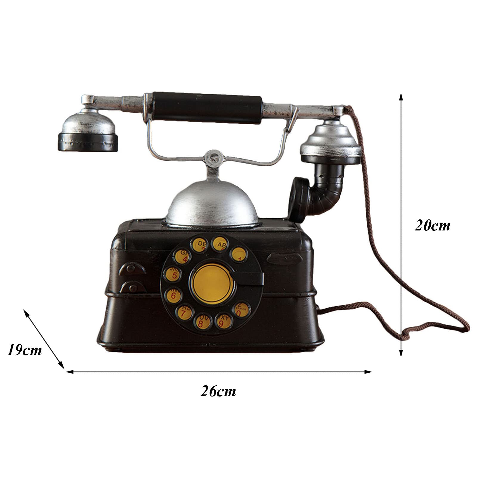 Teléfono con cable antiguo, teléfono fijo decorativo para oficina en casa, tiendas y accesorios de fotografía, idea de regalo única