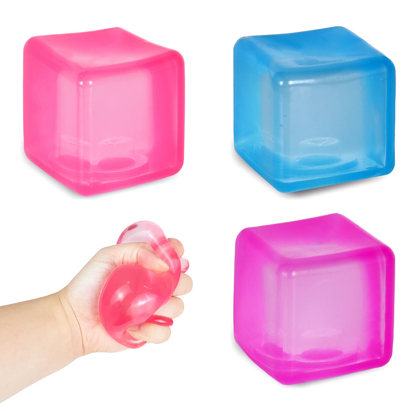 FazaVexior 3-Pack 5cm Squishy Squeeze Toys – Stress Balls, Fidget Toys & Sensory Toys for Kids 3+ | Anxiety Relief, Stress Relief, Durable Design Won’t Fall Apart