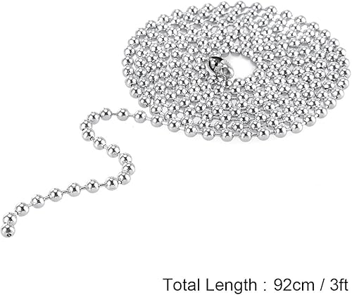Miniatura 2 de Extensión de cadena de tracción Ventilador de techo con cuentas de acero inoxidable 3 pies de longitud 0.118 in de diámetro