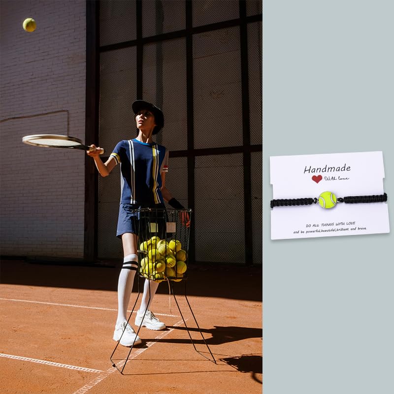 Zeafbaper Tennis Ball Sport Bracelet Gifts for Daughter Son Birthday Christmas Gifts for Granddaughter Grandson Inspirational Gifts for Tennis Player Sports Bracelet Gift for Tennis Fan Lover
