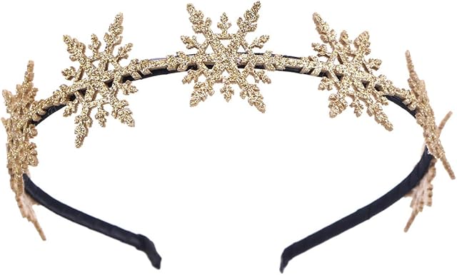 Lurrose Snowflake Headband Glitter Christmas Headband Christmas Hair Accessories Silver