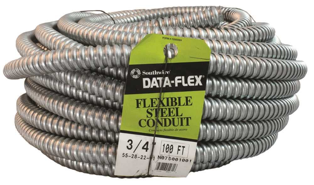 Southwire 55282201 Dataflex Flexible Metal Conduit, 3/4 in., 100 Ft. Coil