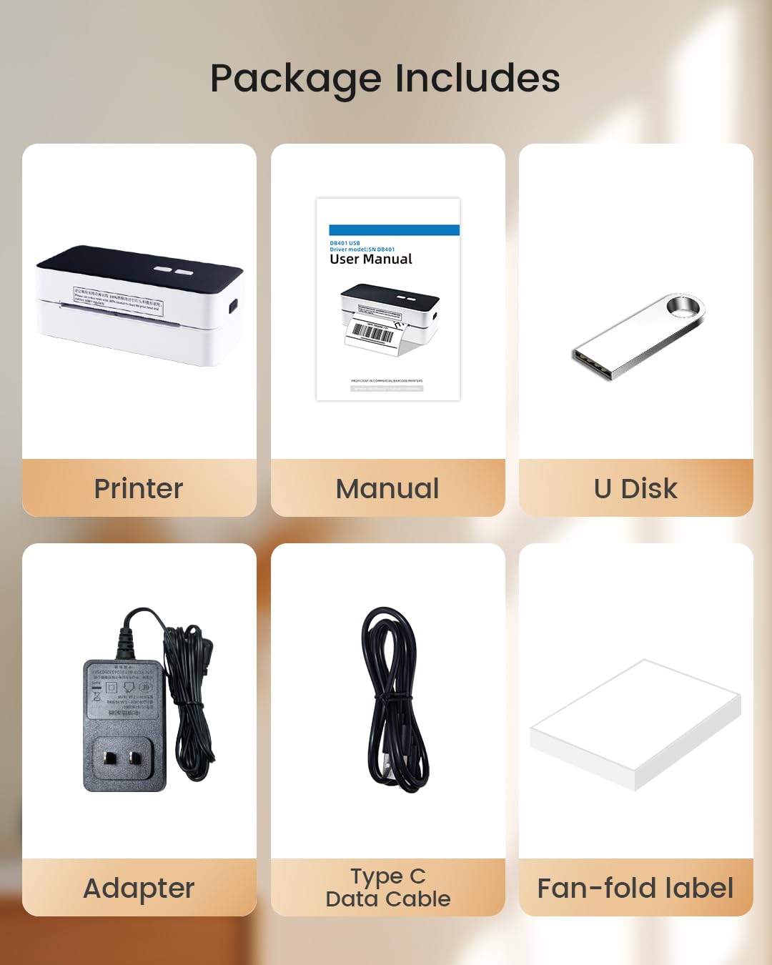 Vretti Imprimante Thermique d'Étiquettes USB 4x6 pour Bureau Compatible Amazon Shopify Etsy Ebay UPS Windows Mac
