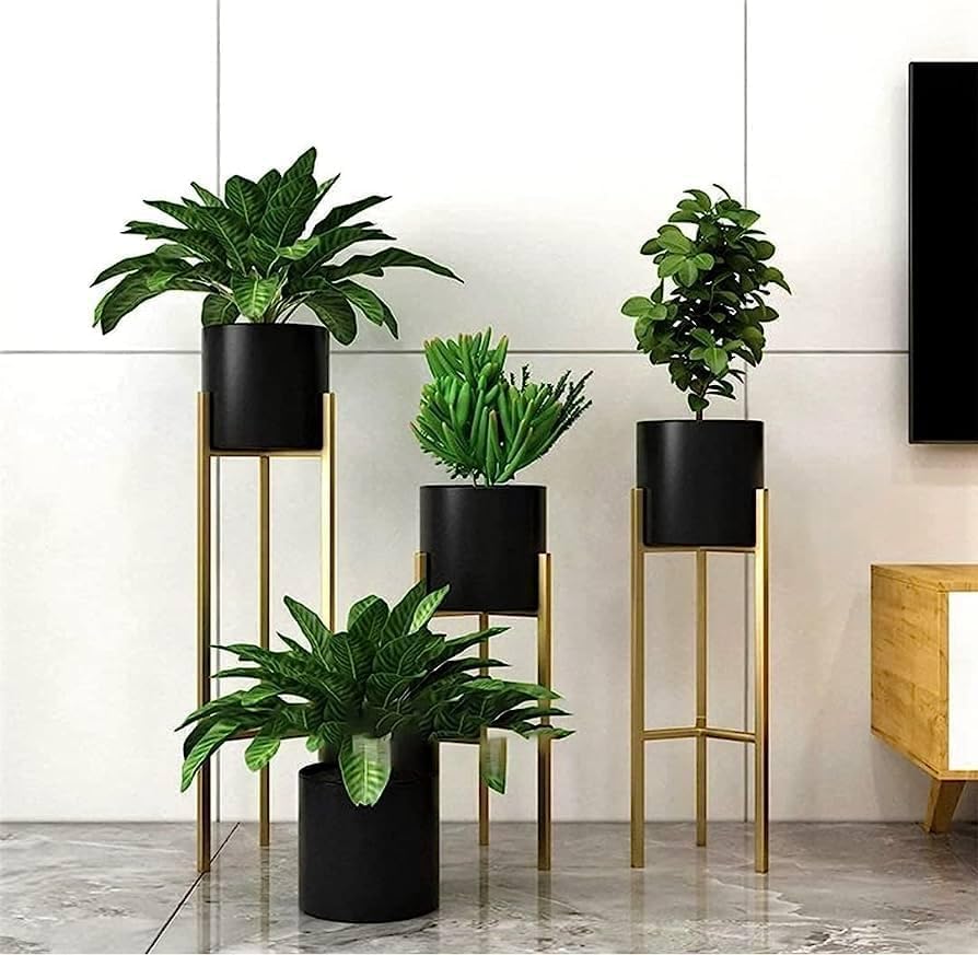 HOME DECO Modern Metal Floor Flower Stands Planter for Living Room Bedroom Display Plant Stand Tall Indoor Plant Stand with Planter Pot (BLACK) (B0CT3XBH3G) Amazon Price History, Amazon Price Tracker