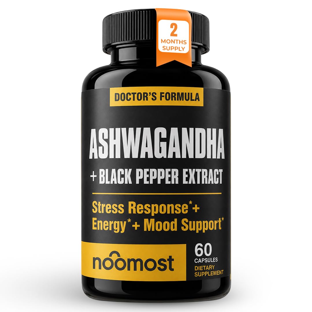 NooMost Ashwagandha Root Extract 15:1 with Black Pepper for Better Absorption - 60 Capsules - Natural Stress, Energy, Focus & Sleep Support - Adaptogen Supplement for Men & Women - Made in USA — Amazon image 10