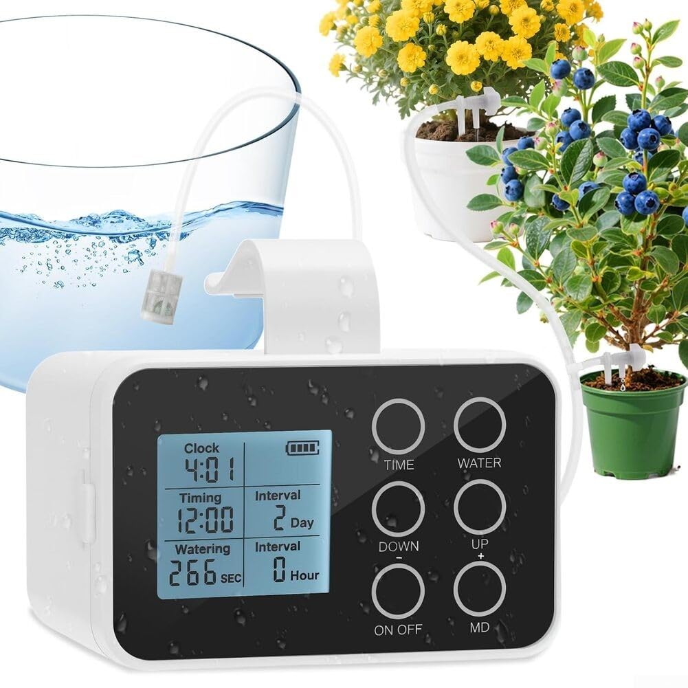 Sistema di irrigazione delle piante con funzioni intelligenti Irrigatore automatico per 15 20 piante in vaso con un utilizzo efficiente dell'acqua (QN-NC20)