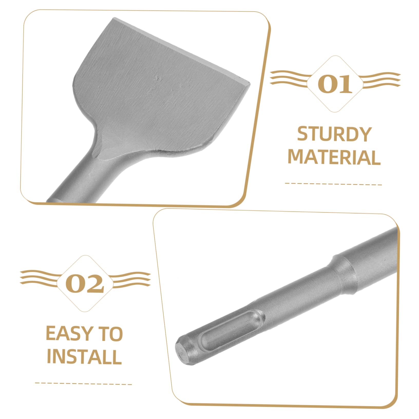 Set Scalpelli Muratura 5 Pezzi in Acciaio Chrome per Cemento | Design Compatto e Preciso, per Cantieri e Ristrutturazioni Domestiche, Utensili per Lavoro su Pietra