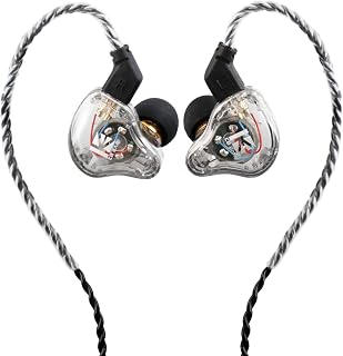 KBEAR KS1 Wired Earbuds Gaming Excellent Bass Headset, Sound with Power High Resolution IEM, in-Ear Headphone Compatible with Android Phone PC, PS4,PS5, Xbox One,Mac (Without Mic, Clear)