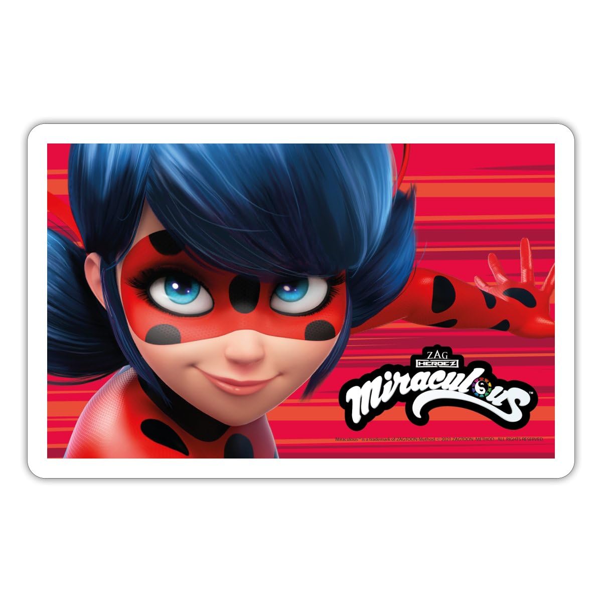 Spreadshirt Miraculous Merchandise Ladybug Official Logo Sticker, 4 x 4, White Matte