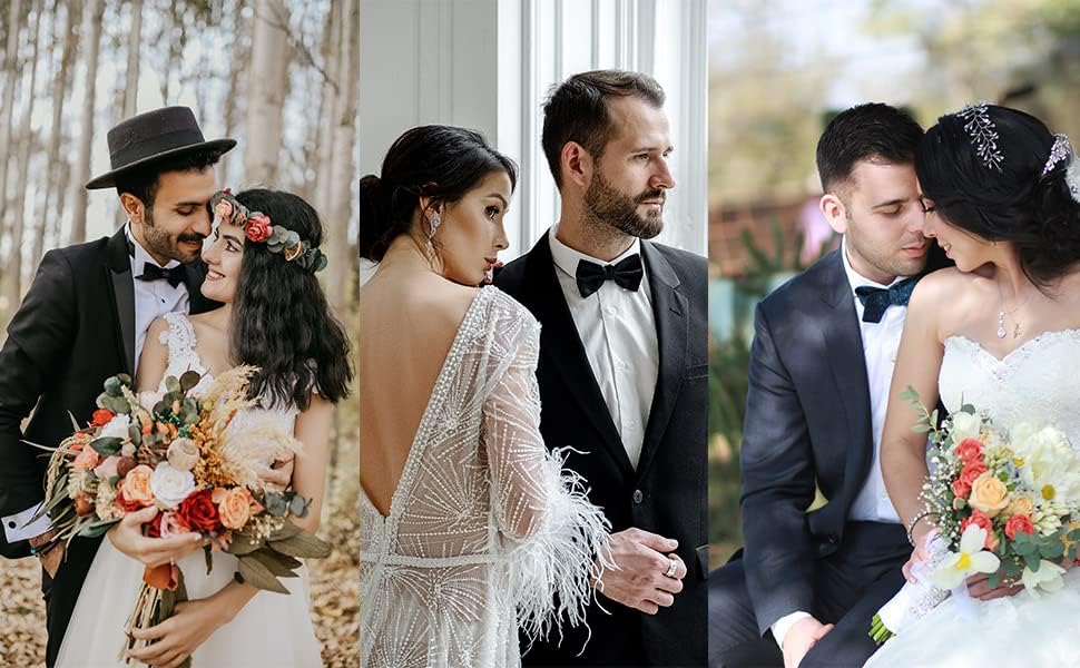 HISDERN Bow Ties for Men Striped Bowties Men's Self Tie Bowtie Handkerchief Formal Tuxedo Wedding Bowties and Pocket Square - Image 8