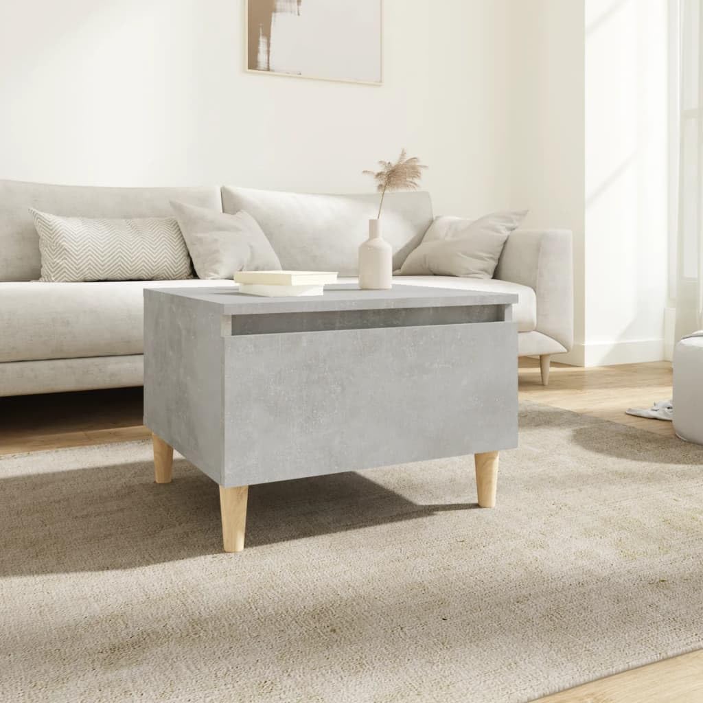 SXZenSpace Concrete Grey Side Table 50x46x35 cm, Engineered Wood End with Drawer, Modern Compact for Living Room, Bedroom or Hallway