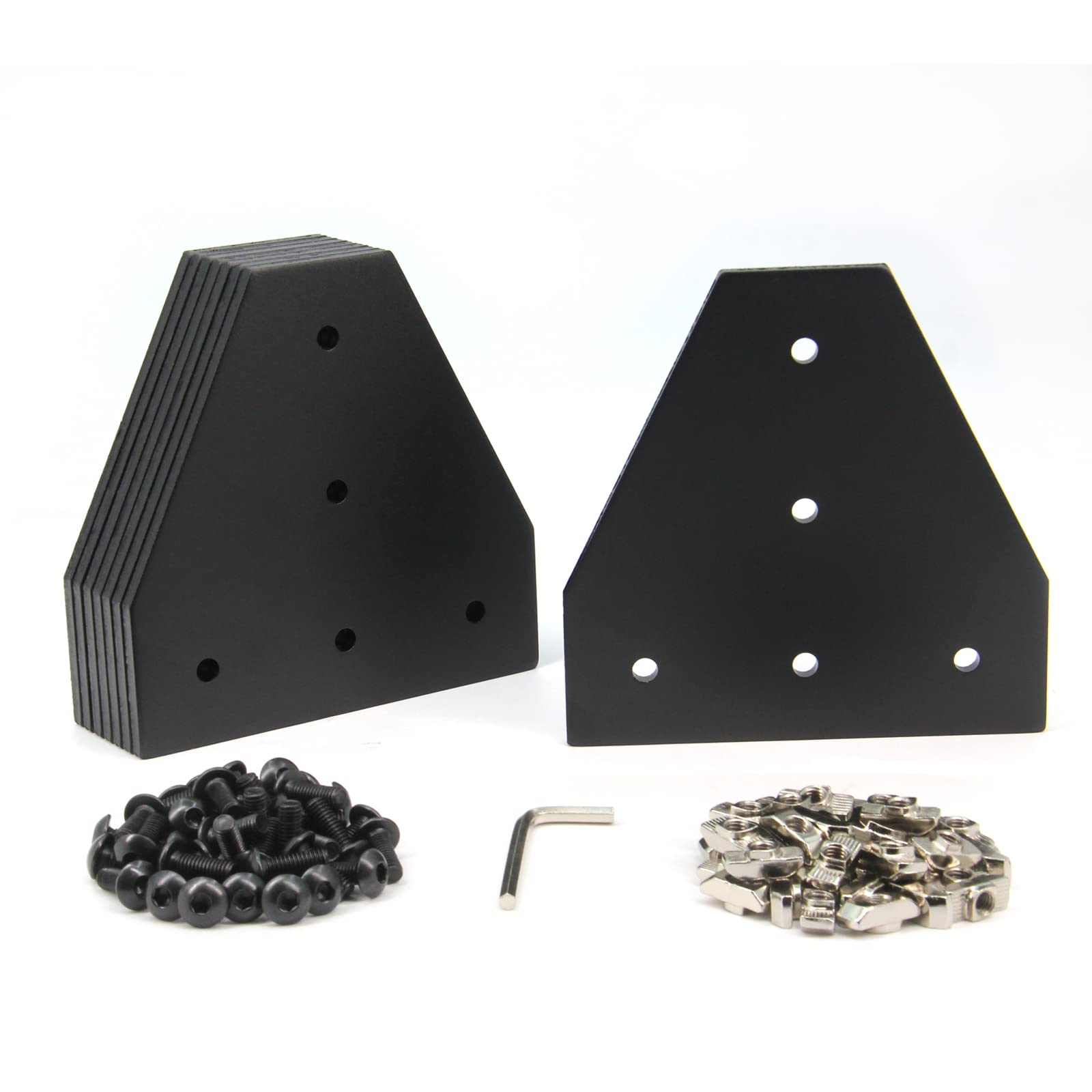 Yeebyee 4040 Corner Bracket Plate T Shape 5 Hole 90 Degree Outside Joining Plate with M6x16mm Screws and T-Nuts for 40 x 40mm Series Aluminum Extrusion Profile