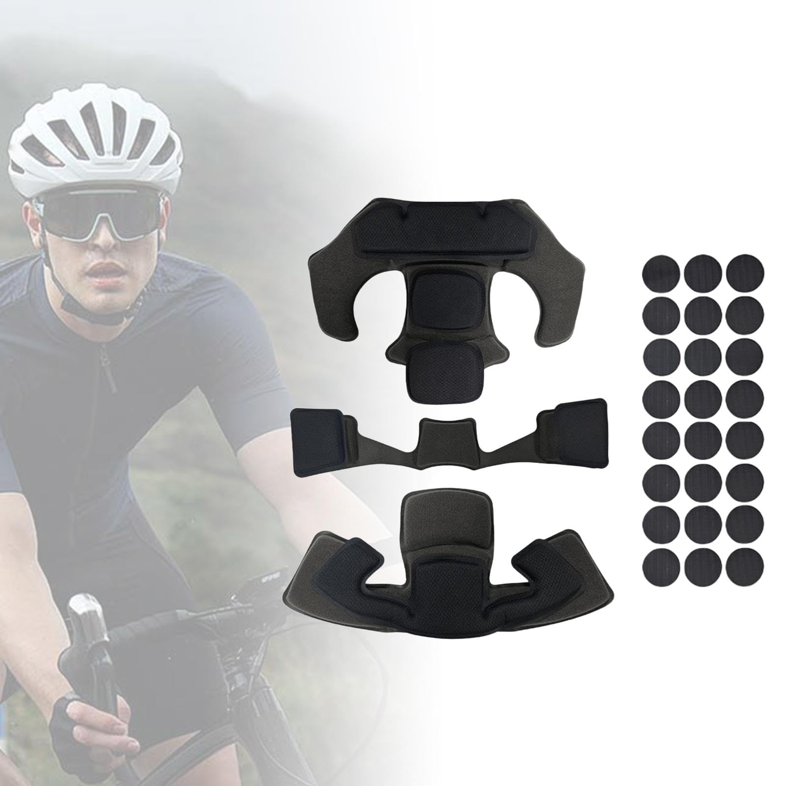 kowaku Helmet Padding Kit Memory Sponge Pads Supplies Accessories Soft Protective Inner Mats Inserts Cushions for Skateboard Outdoor, Black