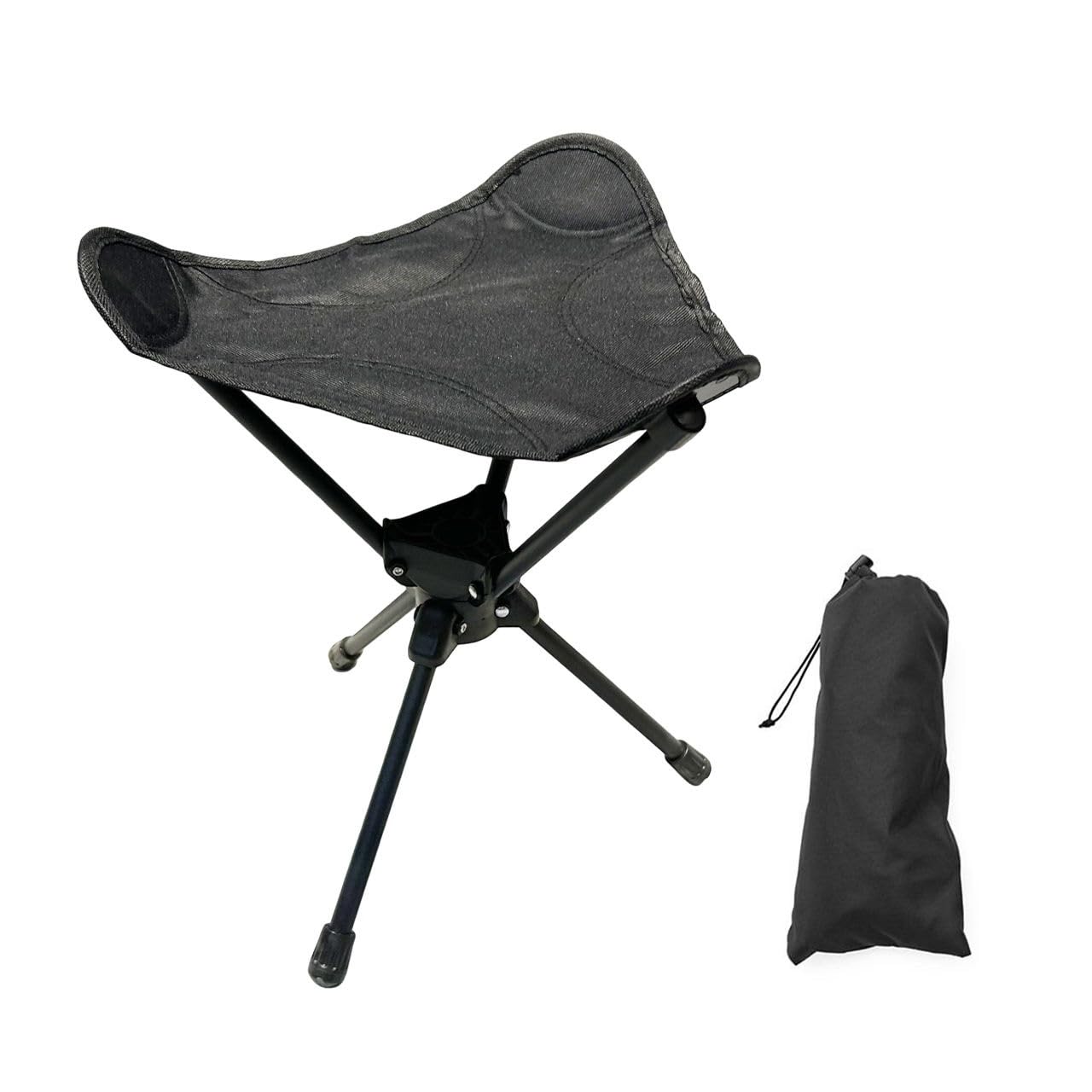 Camping Stool,Ultralight Foldable Tripod Seat,Folding Backpack Stool,Carbon Steel Folding Stool,Portable Outdoor Chair for Hiking, Fishing & Travel (Black)-image-23