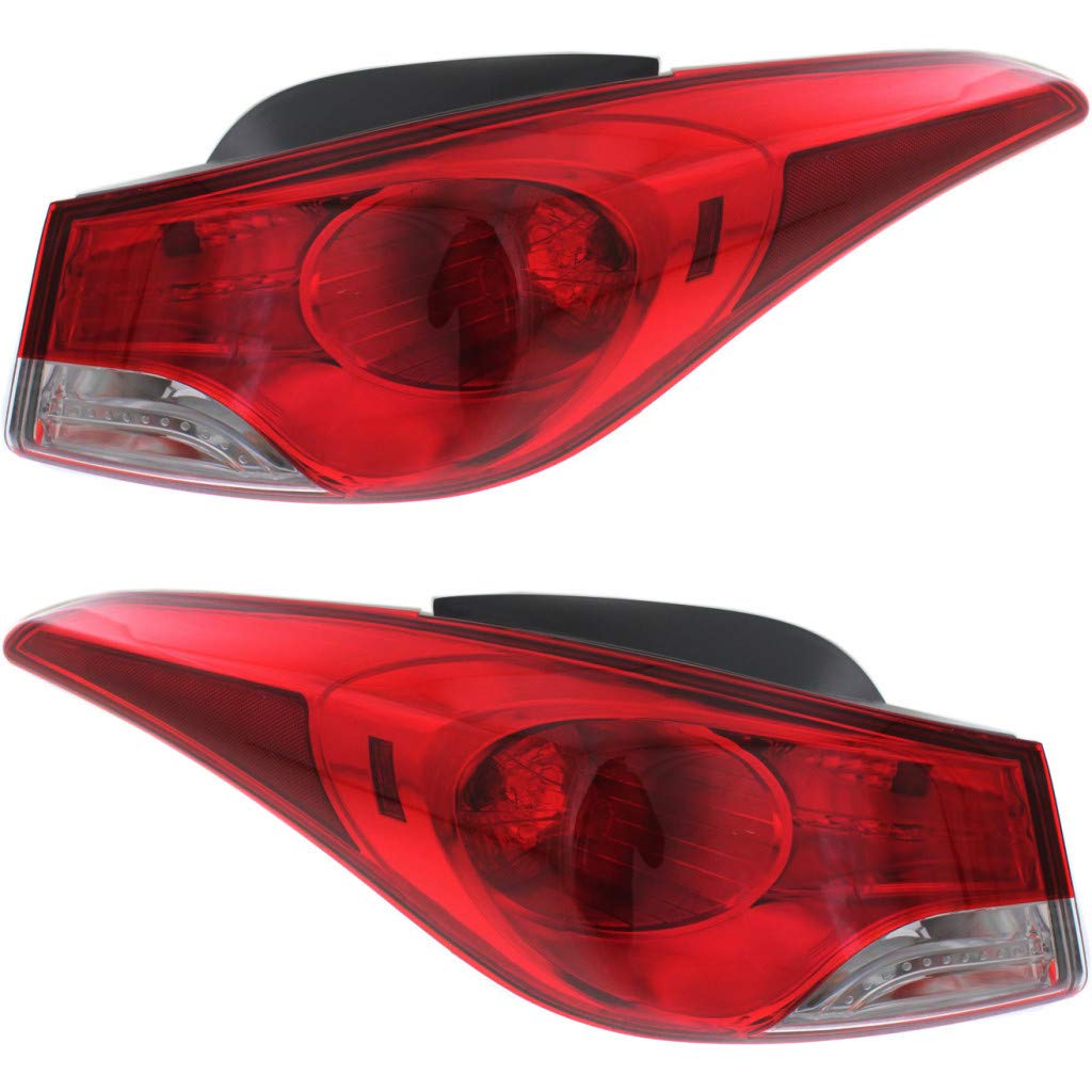 CarLights360: For 2011 2012 2013 Hyundai Elantra Tail Light Assembly Driver and Passenger Side w/Bulbs DOT Certified | HY2804119 HY2805119 | 92401-3Y000, 92402-3Y000 (Vehicle Trim: Sedan; USA BUILT)