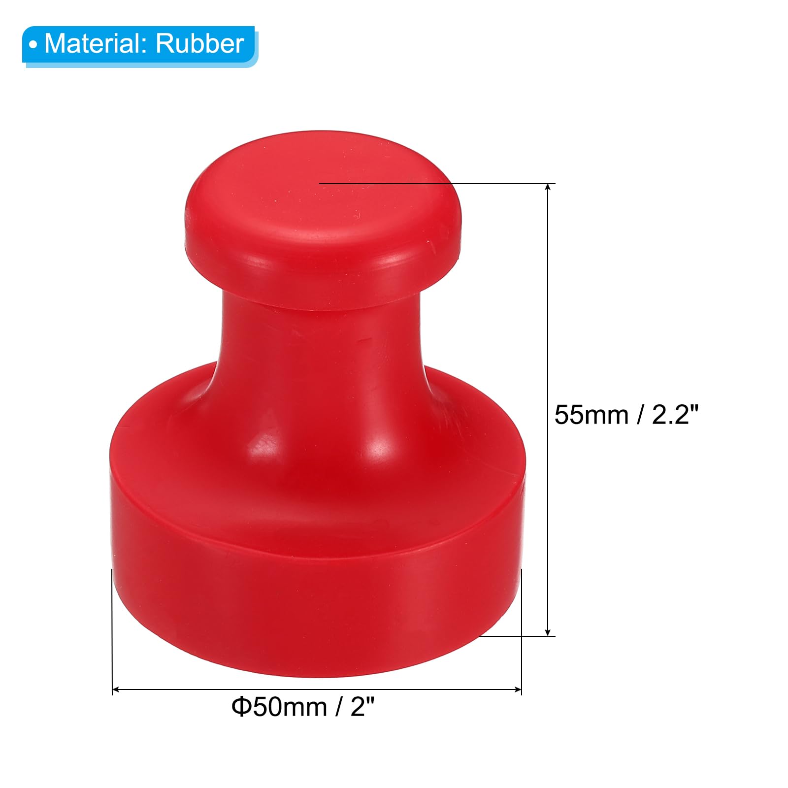 PATIKIL 50mm Stamp Rubber Round Handle, 5 Pack Rubber Knobs Stamp Mounts Drawer Pulls for Stamp Making DIY Crafting Scrapbooking Red - Image 2