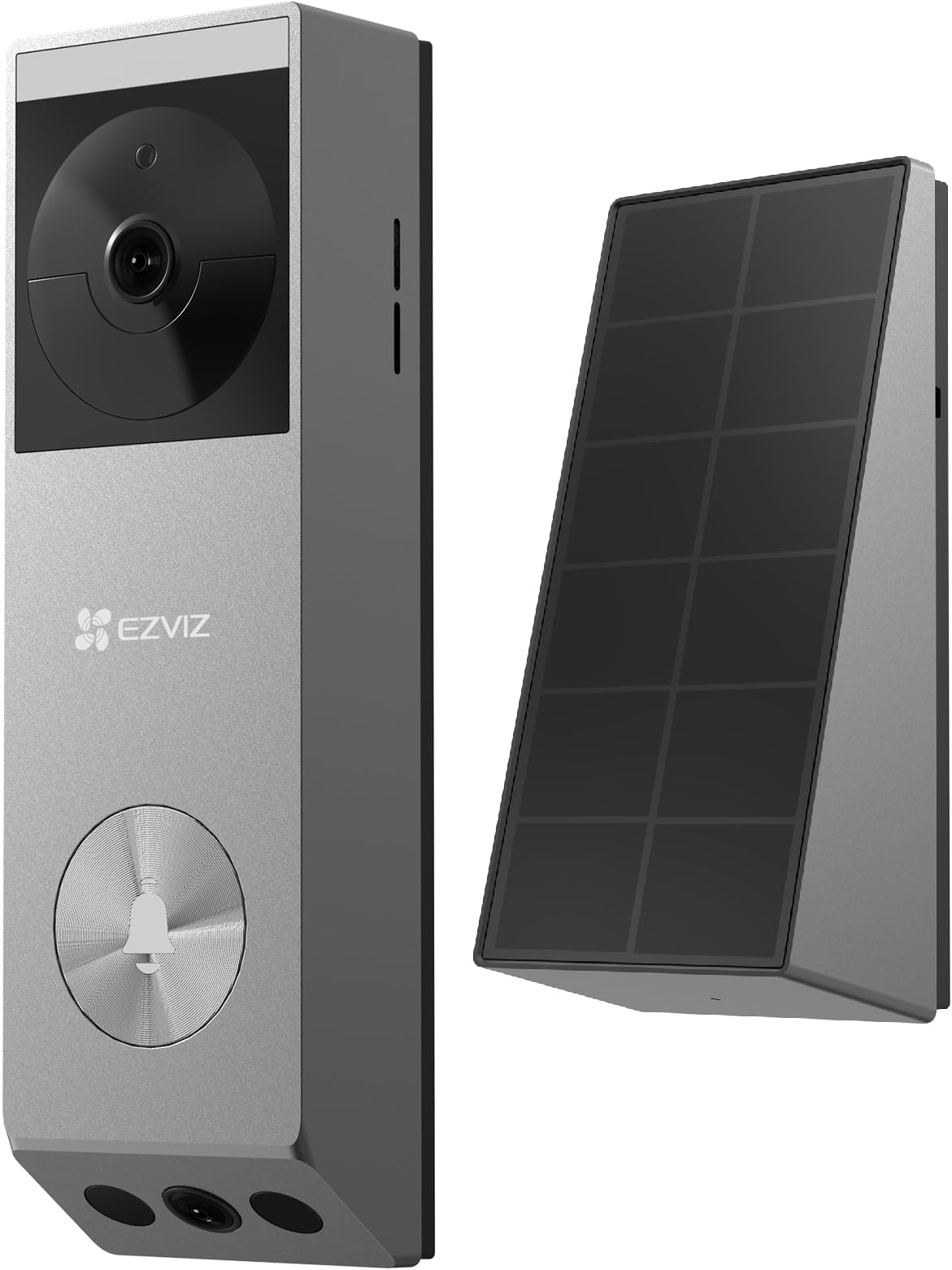 Video Doorbell with 2K & 1080p Double Camera, Wireless Doorbell with Solar Panel, Person Detection, Package Detection, Two-Way Audio and Colour Night Vision, 32GB eMMC Memory, EP3x Pro