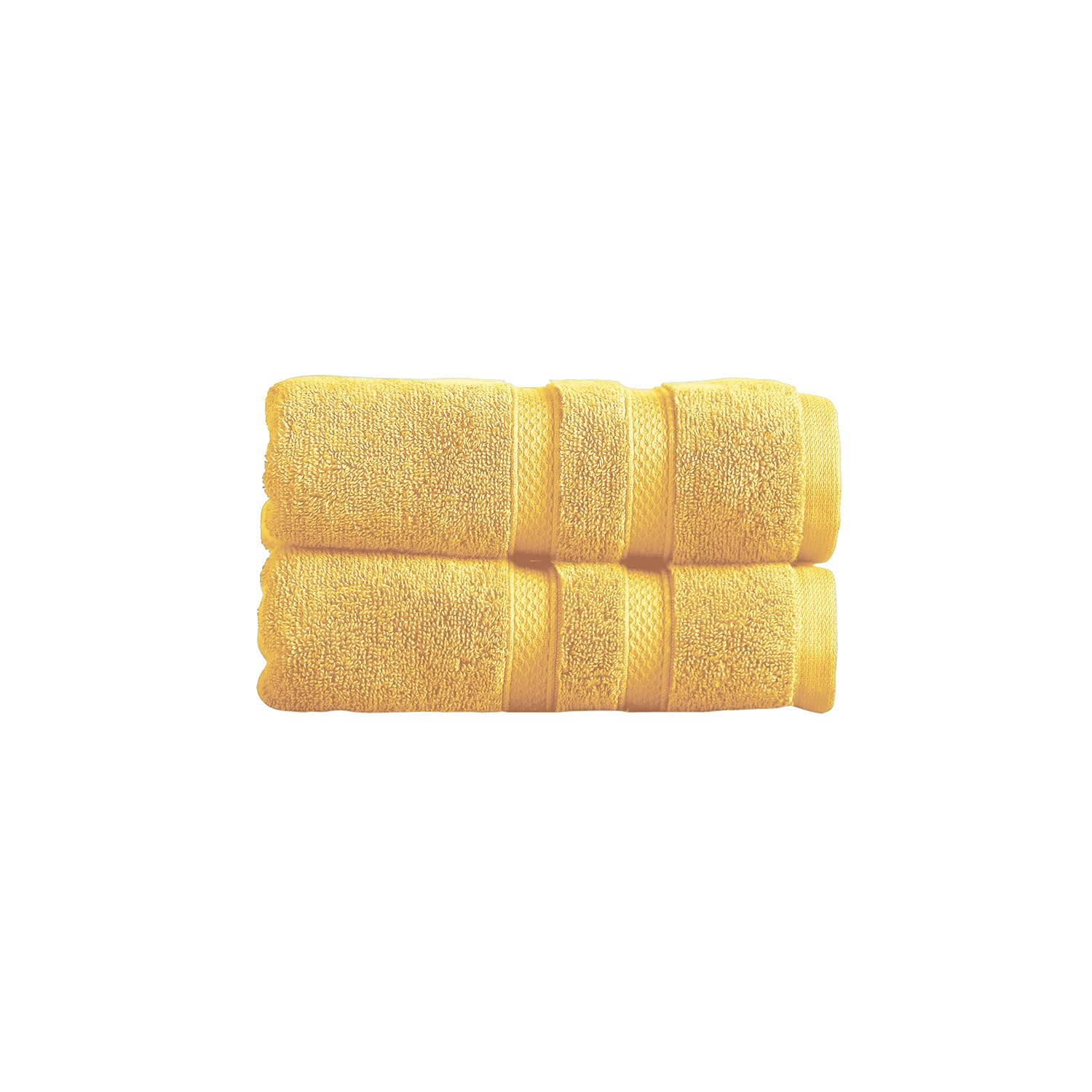 Christy Chroma Hand Towels Set | Set of 2 | Highly Absorbent Heavyweight 675GSM | Bold and Bright | Soft Velvety Smooth Bathroom Shower Towels | 100% Cotton | Mustard Yellow
