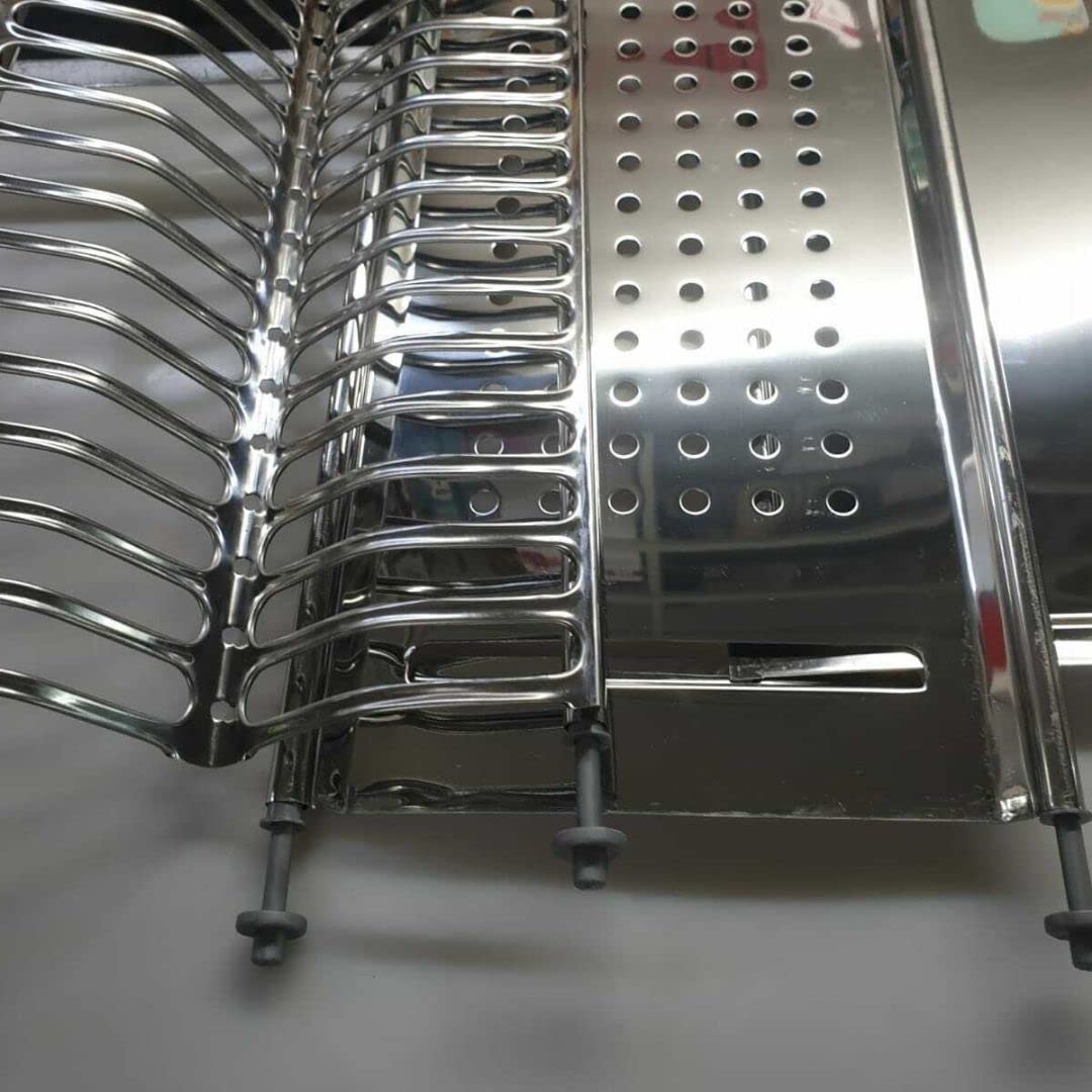 ESPOMASISHOP ScolapiattiI In ACCIAIO INOX Da Incasso Con Vaschetta Raccogligocce VARIE MISURE 86 76 66 56 cm MADE IN ITALY (56 CM)