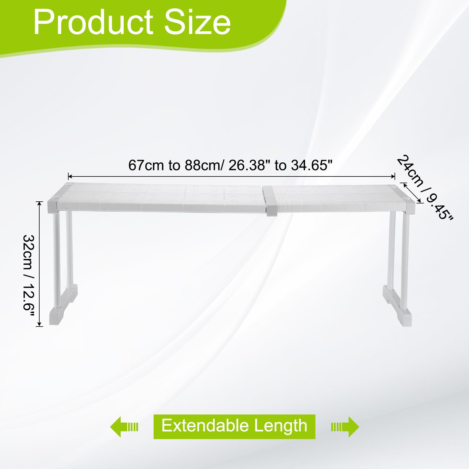 QUARKZMAN Étagère Tension Extensible pour Armoire 67cm À 88cm Organisateur De Placard Réglable 32cm x 24cm Table Motif Fleur Rangement pour Wardrobe Cupboard Cuisine Chambre