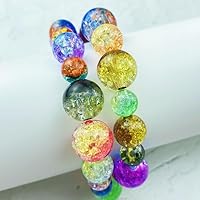 Vista 6 de 300 piezas de cuentas acrílicas con efecto de grieta de 8 mm, cuentas redondas de cristal acrílico para hacer joyas, pulseras, collares